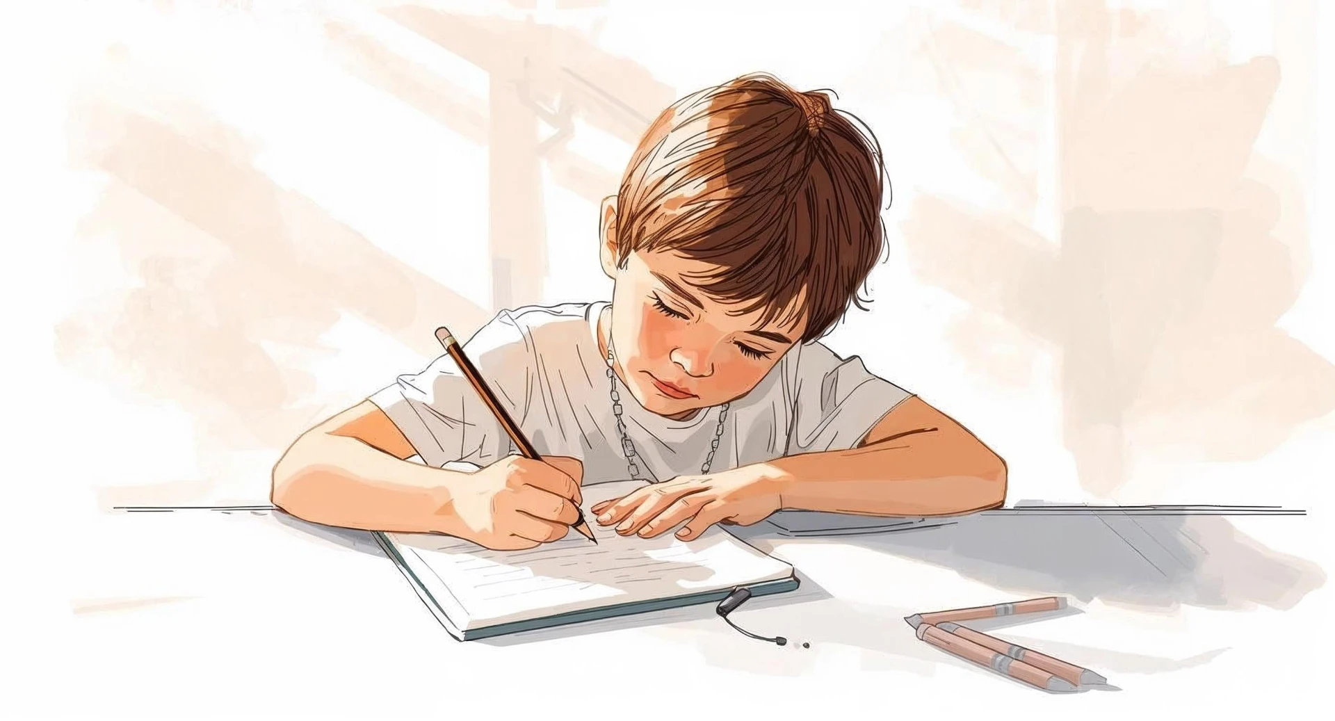 Εικονογράφηση για το άρθρο ✏️ Τετράδιο εξάσκησης γραφής: Πώς βοηθά τα παιδιά να βελτιώσουν τα γράμματα τους